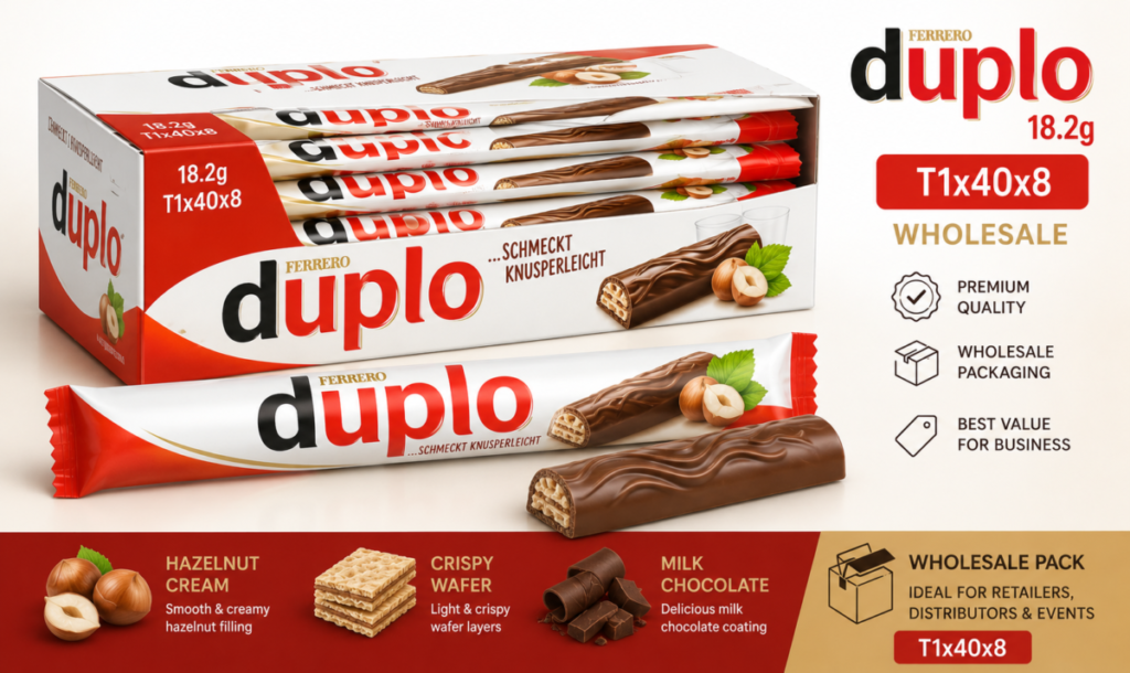 Ferrero Duplo 18.2g T1x40x8 Wholesale | Premium Ferrero Chocolate for Importers & Distributors